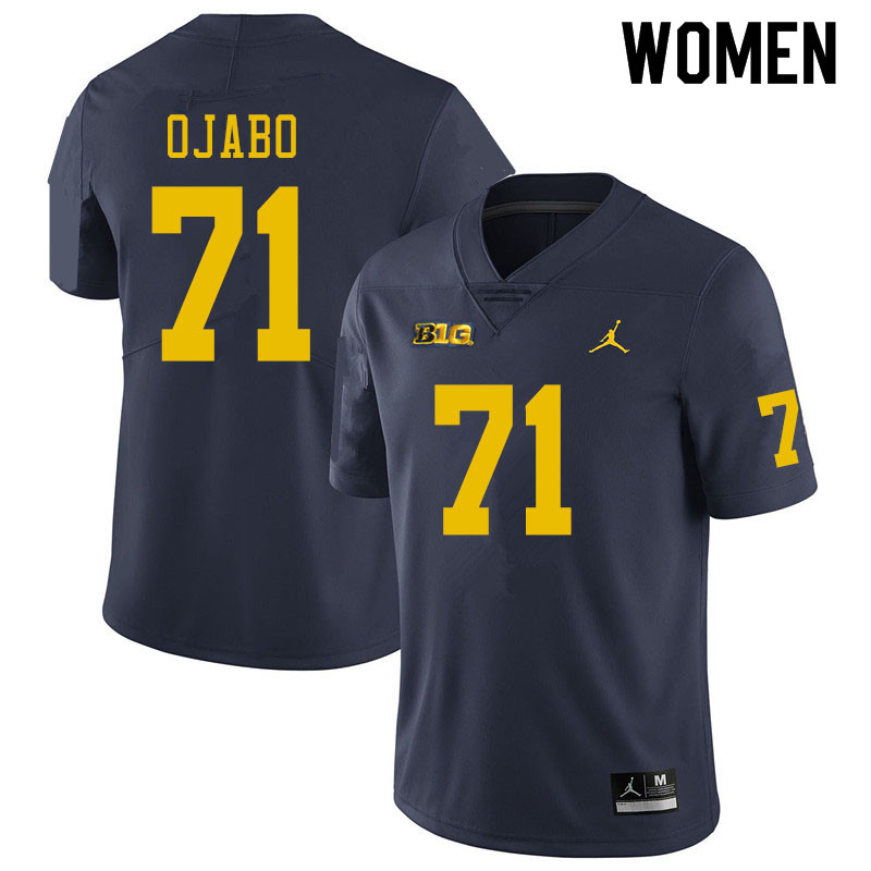 Women #71 David Ojabo Michigan Wolverines College Football Jerseys Sale-Navy